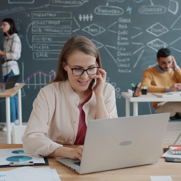 Mobile app development process showing collaborative team environment